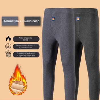 Мъжки термолеггинси с camel hair velvet, висока талия, топли и дебели базови панталони, едноцветни, еднослойни, 90–95% полиестер, 251–300 г/м²