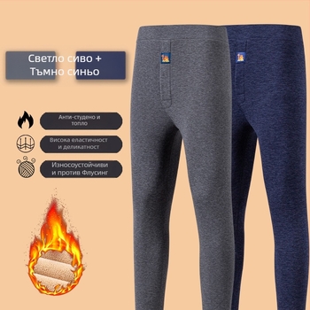 Мъжки термолеггинси с camel hair velvet, висока талия, топли и дебели базови панталони, едноцветни, еднослойни, 90–95% полиестер, 251–300 г/м²