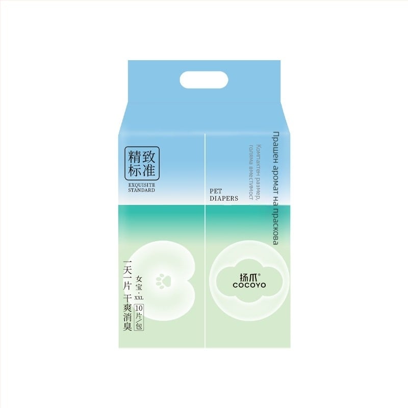 COCOYO Claw Кучешки пелени с подложка за урина - абсорбиращи, дезодиращи и против протичане, 10 бр./пакет, 3S супер мека нетъкана материя