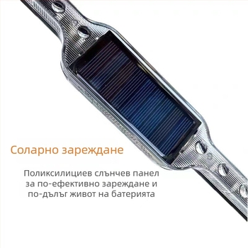 Автомобилен триъгълен предупредителен LED светлина, слънчево захранване, сгъваема, силен магнит, ABS материал, 5 W, 5 V