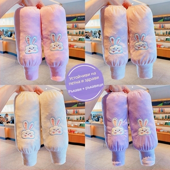 Детски ръкавни маншети – топли, есенно-зимни, карикатурен стил, релефна обработка, средна дължина