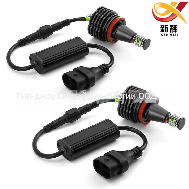 H8 LED ангелски очи фар модул - 80W, 1200 lm, 12V, алуминиево тяло, 8x3030 LED за BMW E91/E92/E93 и X5/X6