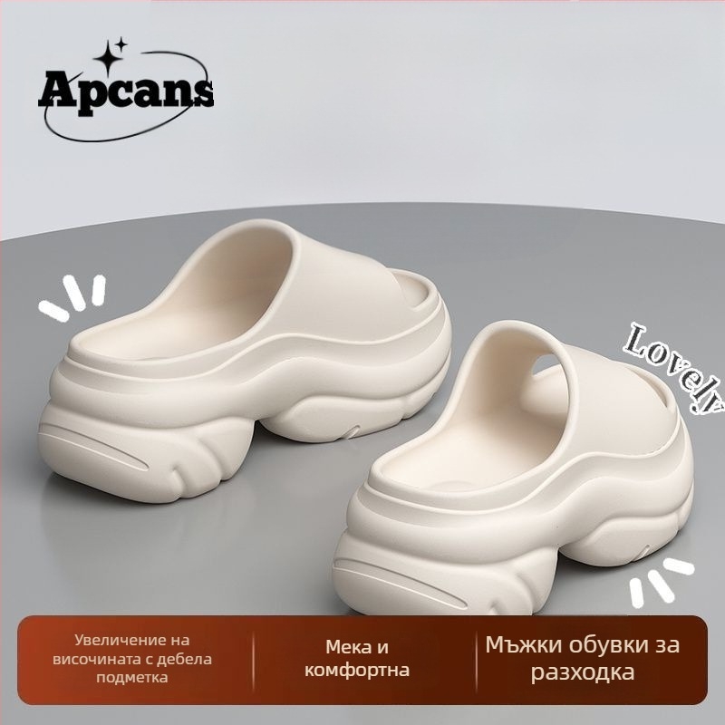 Дамски сандали с дебел под и клин, EVA горна част и стелка, кръгла пръст, лято 2025