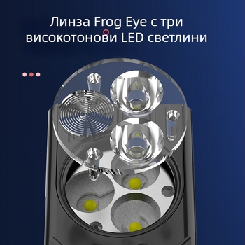 Магнитна мини работна лампа EDC, 5W LED, 400 lm, Type-C бързо зареждане, 120° лъч, обхват 50 m