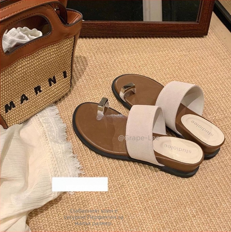 Джапанки за отдих с пръстова лента, 4 см повдигане, горен и вътрешен слой от супер влакна, гумена подметка, кръгъл нос