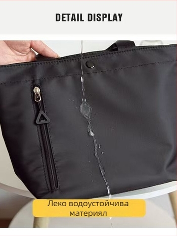 Чанта от Oxford плат в градски стил с хоризонтална квадратна форма, цип за отваряне, вътрешен цип джоб и двойни презрамки