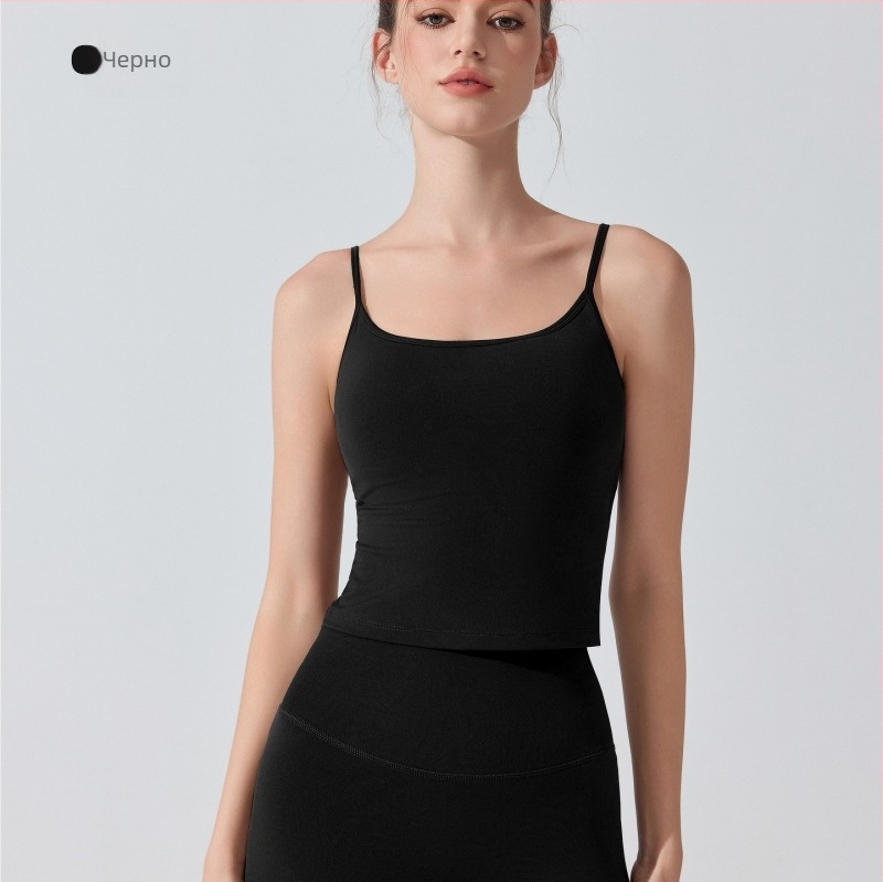 Антибактериална нюд йога жилетка-сутиен с подплънки, удароустойчив за високоинтензивни тренировки; чашка 3/4, тънко формоване; основна материя: найлон 81%, подплата: спандекс 19%