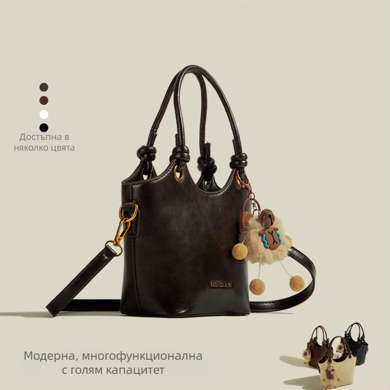 PU кожена Tote торба, голям капацитет, хоризонтална квадратна форма, цип, полиестрова подплата, 3D структура