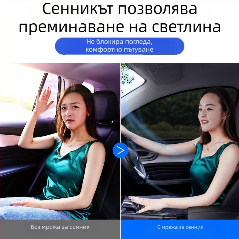 Автомобилен прозорец с мрежест слънцезащитен екран и мрежа против комари – дишащ, полупрозрачен, подвесен монтаж, персонализирана обработка