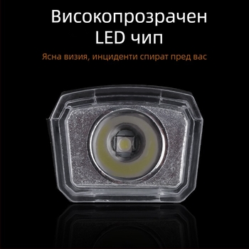 Мини предно светило за велосипед с USB-C зареждане, четири нива на яркост, осветление за нощно каране, монтаж с бързо освобождаване