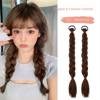 Перука с опашка: плитка рибена кост и балонна плитка, ръчно преплетена тел с висока температура