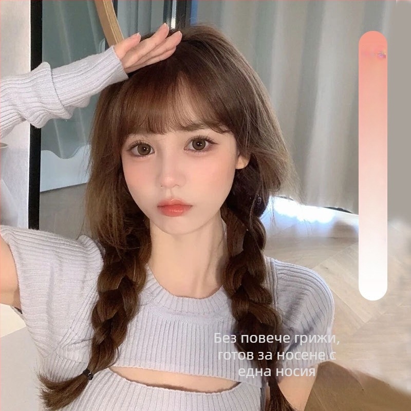 Перука с опашка: плитка рибена кост и балонна плитка, ръчно преплетена тел с висока температура