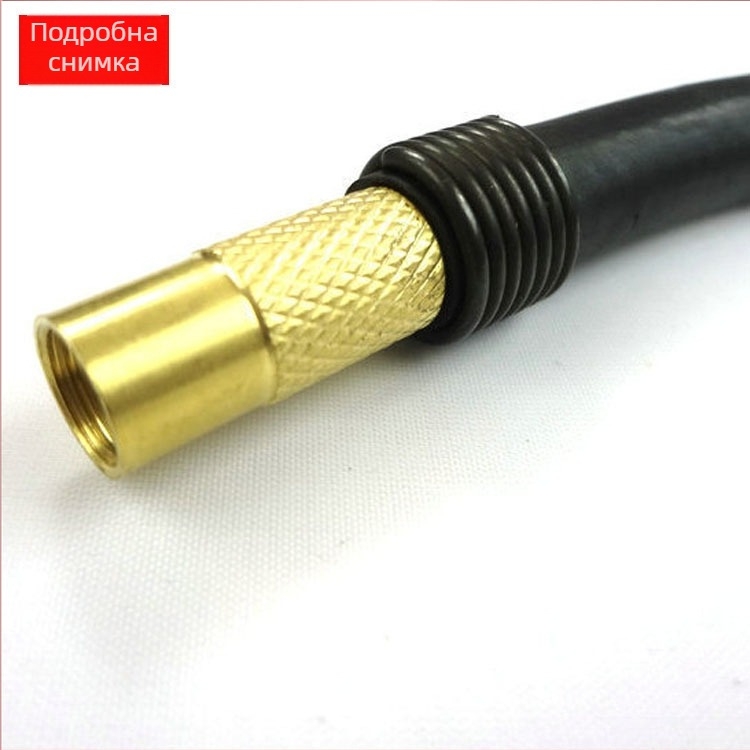 Механичен манометър за автомобилни гуми с дълъг маркуч и дефлация, неръждаема стомана, диапазон 0-500 psi