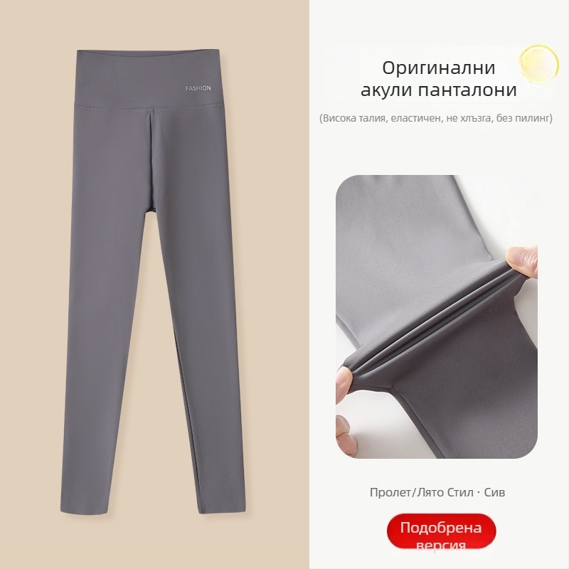 Детски клин за момичета с принт акула, висок талия, нейлон 81.2%, дължина 9/10, ластик на талията, пролет 2024, за деца над 8 години (над 140 см)