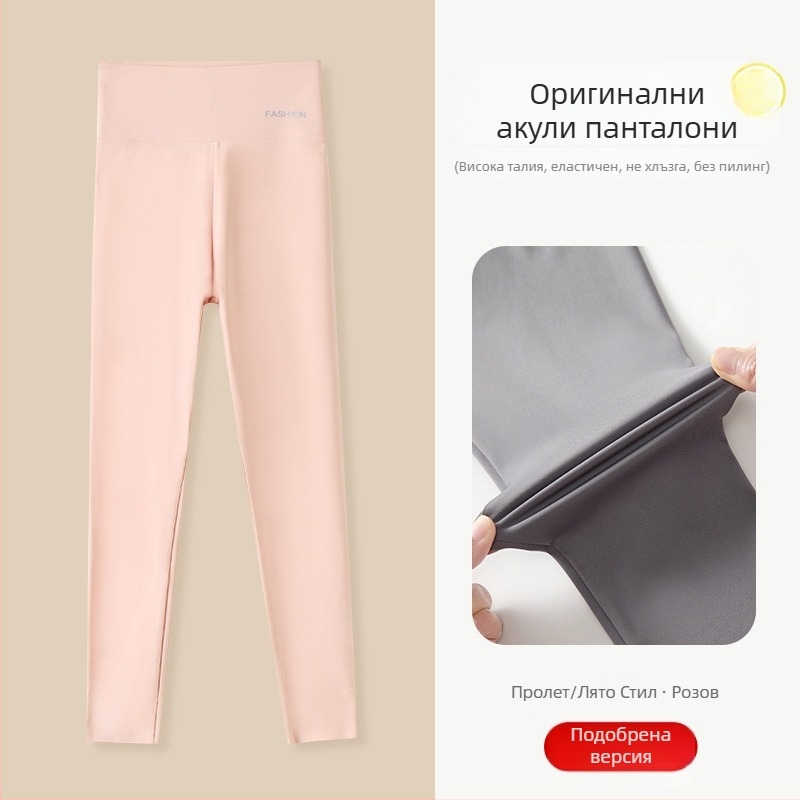 Детски клин за момичета с принт акула, висок талия, нейлон 81.2%, дължина 9/10, ластик на талията, пролет 2024, за деца над 8 години (над 140 см)