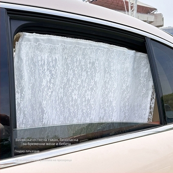 Автомобилен сенник за прозорец с дантела - монтаж с вакуумни вендузи, обща съвместимост, прост стил, узор както е показано
