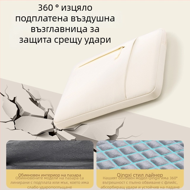 Qingxi вътрешна чанта за лаптоп — водоустойчива, износоустойчива и удароустойчива; Oxford платно; подплата полиестер; урбанистичен стил