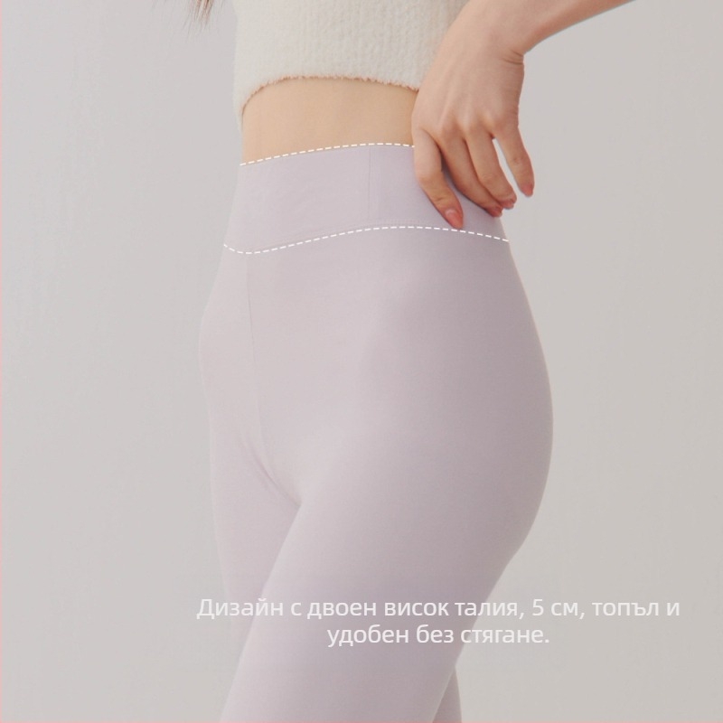 Дамски памучен термокомплект за основен слой: дълъг ръкав топ и панталони, кръгло деколте, 181-200 г/м², 95-100% памук, запазва топлината