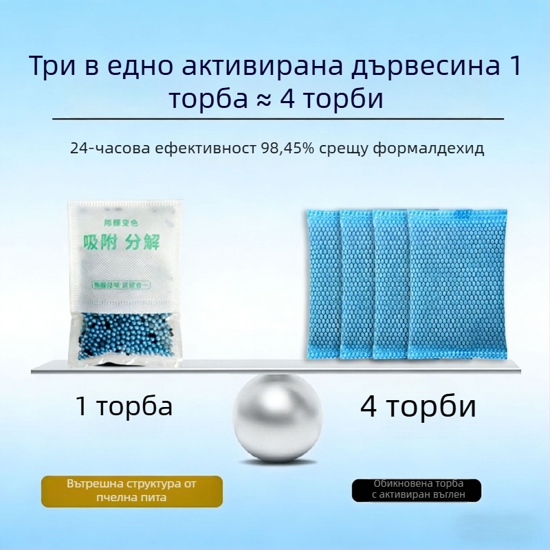 Пакет от бамбуков активен въглен за премахване на формалдехид, естествен аромат, подходящ за стая, марка Release freshness