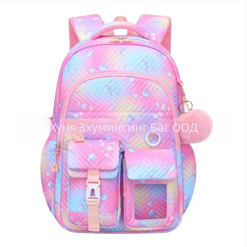 Раница с колелца за момичета за начално и средно училище – лек 3-частен комплект, Oxford плат, дишаща и водоустойчива, против кражба, презрамки с въздушна подложка, модел 9269, аниме принт, пролет 2025