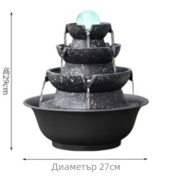 Фън Шуй въртящ се воден фонтан с кристална топка – декоративна ландшафтна фигура от смола, ръчно рисувана повърхност