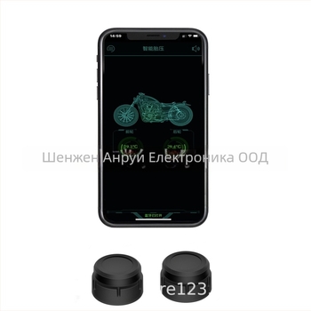 Bluetooth монитор на налягането в гумите за мотоциклети и автомобили, модел M-05, цифров дисплей, диапазон 0-13 bar, висока точност