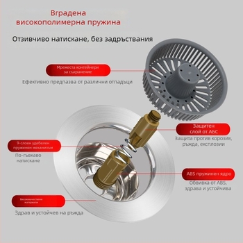 Кухненски запушал за дренажа на мивката; пластмаса; модел: Vegetable Pot Bounce; тегло: 60 г; стил: модерен минимализъм
