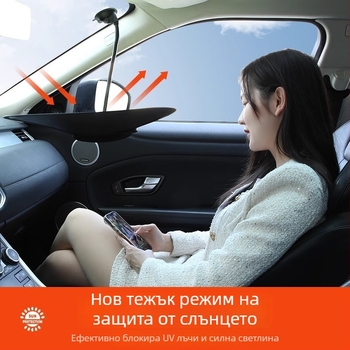 Автомобилен слънцезащитник за странични прозорци с вакуумни чашки – винил покрит плат, стоманено въже, универсален модел, оригинален стил