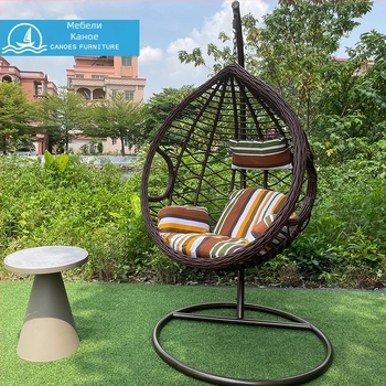 Висящ кошничен стол с подлакътници, метал, метална рамка, модерен минималистичен стил, модел 22-8-19-1