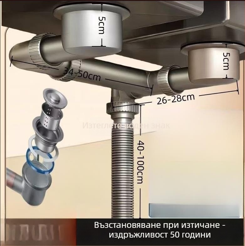 Комплект кухненски дренажни тръби — спестяващо пространство, универсален за единична и двойна мивка; стил: модерен минимализъм; материал: Друг; марка: Друг; сертификация: Няма