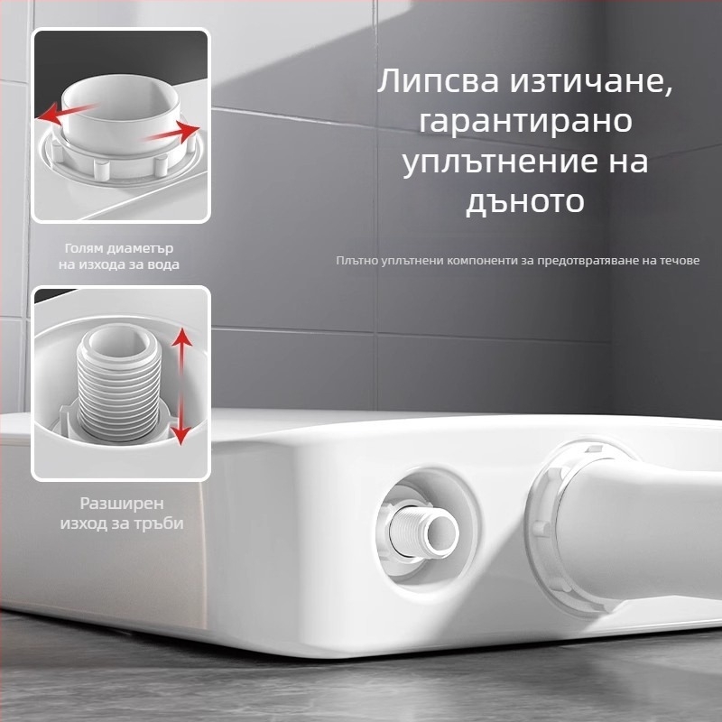 Стенно монтиран воден резервоар за клек тоалетна — PP, 4–7 л изплакване, ръчно управление, подов дренаж, модел EP02103