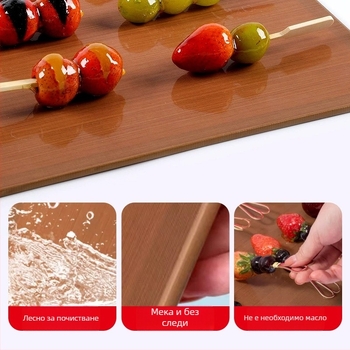 Дървена не залепваща платформа за захаросани плодове на шишове, двустранна употреба; марка: Други; произход: Други