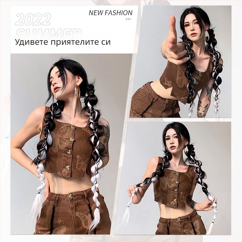 Опашкова перука с балонни плитки, тел с висока температура, домашна марка Kenny wig, модел General Purpose