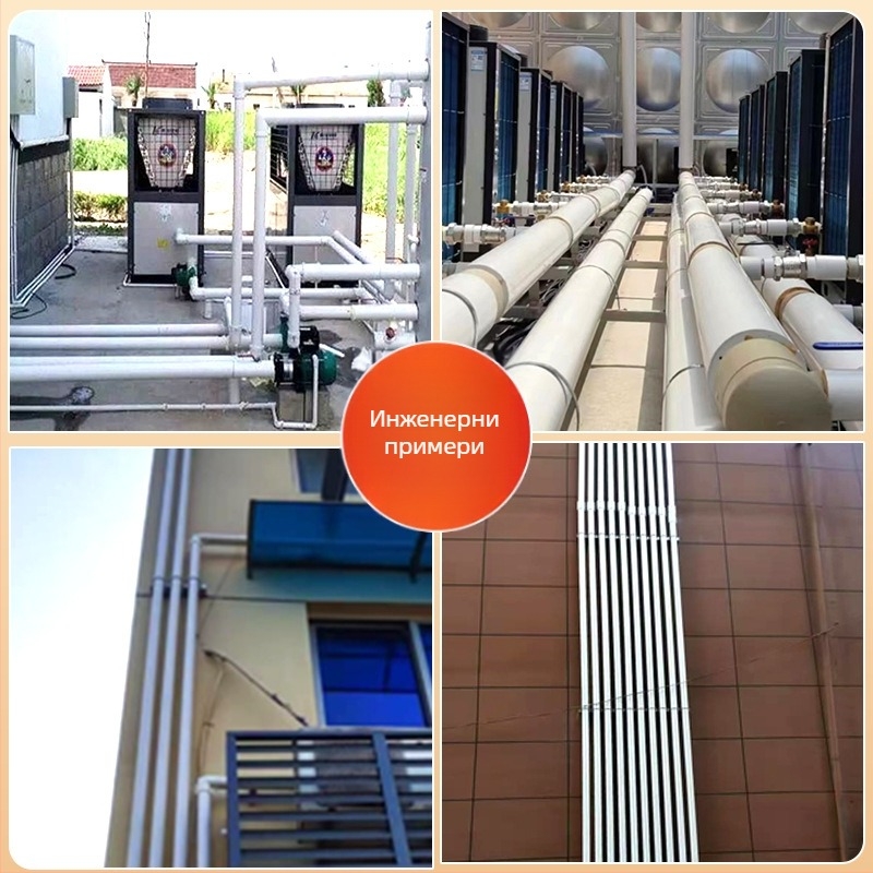 Неръждаема стоманена изолирана тръба с полиуретанова пяна за системи с топла вода, отопление и слънчева енергия; интегрирана композитна тръба — топлопроводност 0.0209 W/mK, PU плътност 40–60 kg/m³