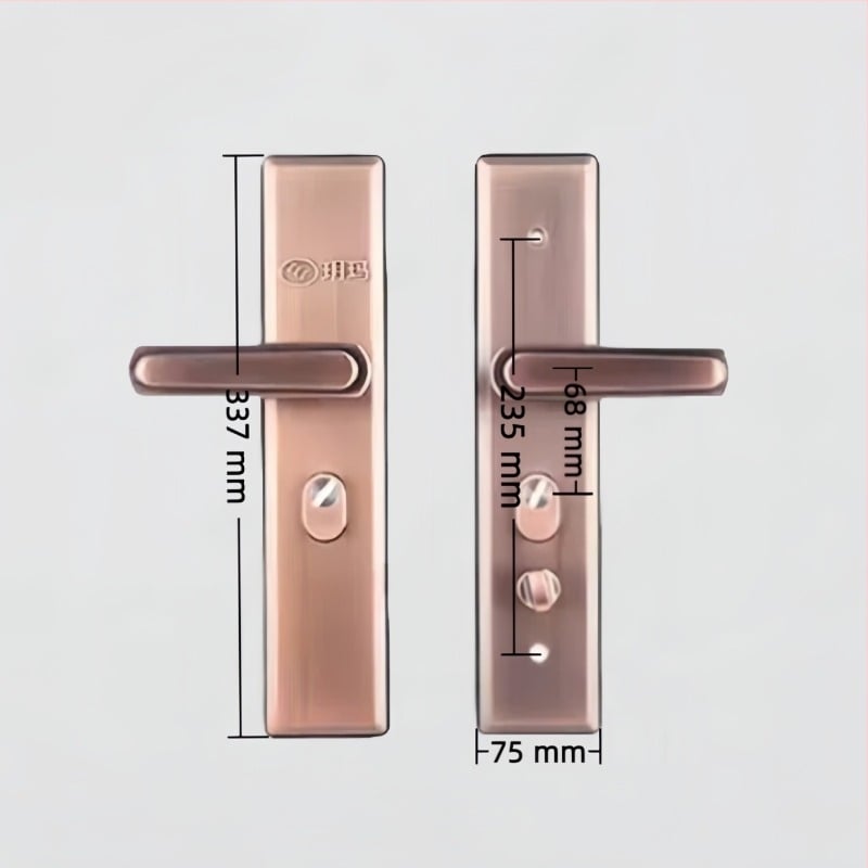 Дръжка за врата - неръждаема стомана, против кражба, удебелен панел, двойна защита срещу взлом, многофункционално регулируема, модел 2023/10915/10208