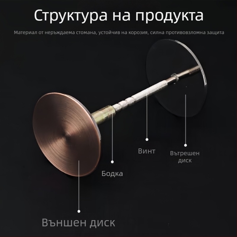 Заглушка за дупка в врата от неръждаема стомана – подходяща за защита срещу взлом и дървени врати; тегло 0.4; модел: врата заглушка; стил: модерен минимализъм