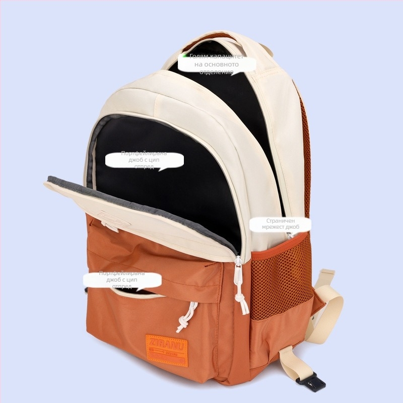 Ученическа раница с колела за начално училище – нейлон, еднопосочни колела, въздушна презрамка, дишаща и водоустойчива, солиден дизайн, модел 1254