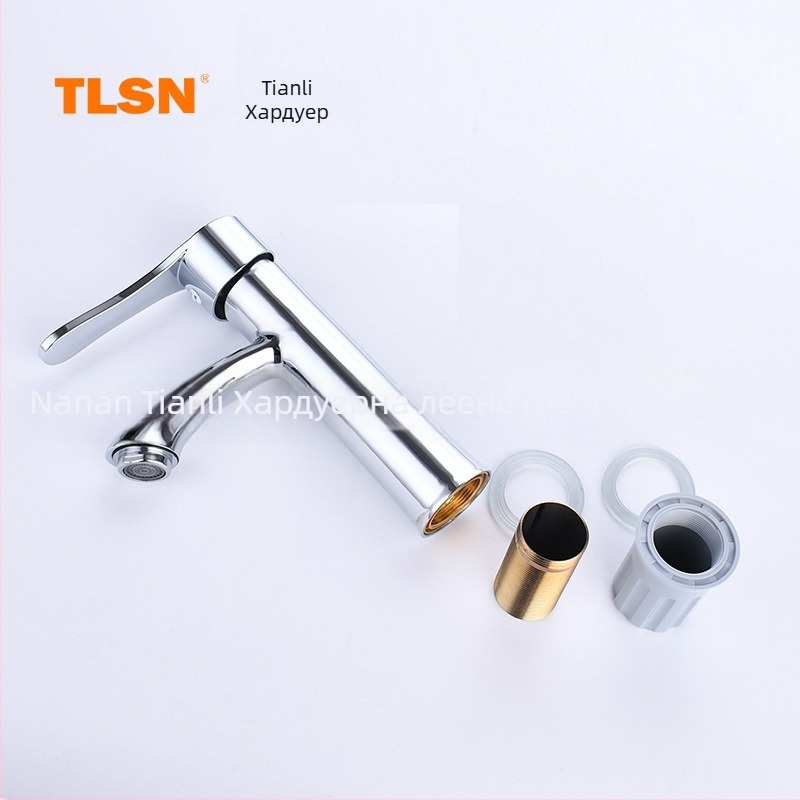 TLSN смесител за умивалник, цинкова сплав, керамичен клапан, 0–80°C, 0,8 MPa, модел 1035