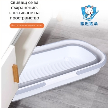 Кофа за моп, сгъваема правоъгълна конструкция (съвместима с плосък моп, пластмасова пръчка, устойчивост на корозия 3.0–3.9)