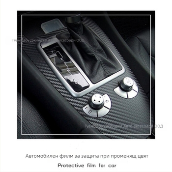 Вътрешен автомобилен винил с карбонова текстура за обвивка (PET, самозалепващ, ширина 1,5 м) за пълна обвивка на интериора и покрива