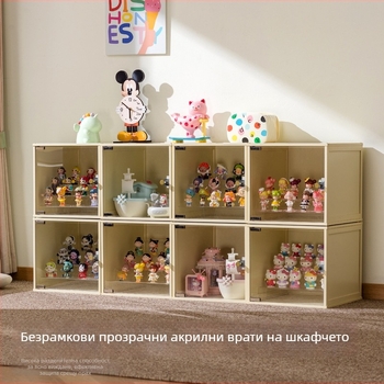 Кутия за фигури, акрилна, прахоустойчива, с отделения, капацитет 60 л