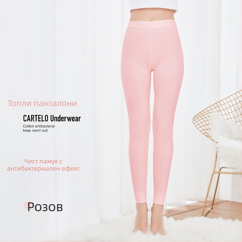 Дамски термални панталони от чист памук, антибактериални, топли, еднослойни, дебелина 201–250 g/m², памук 95–100%