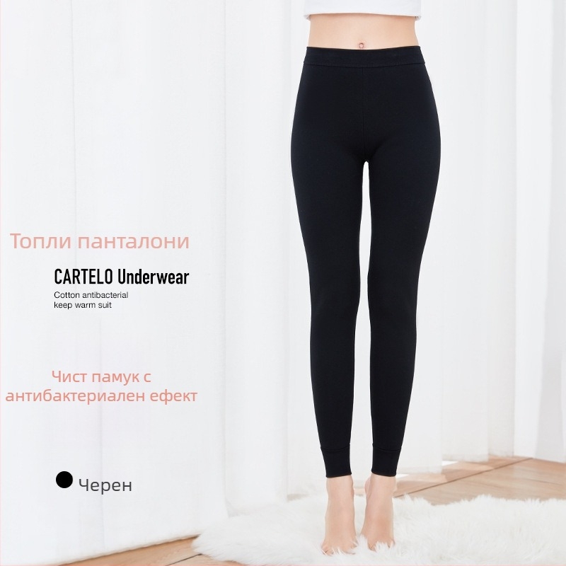 Дамски термални панталони от чист памук, антибактериални, топли, еднослойни, дебелина 201–250 g/m², памук 95–100%