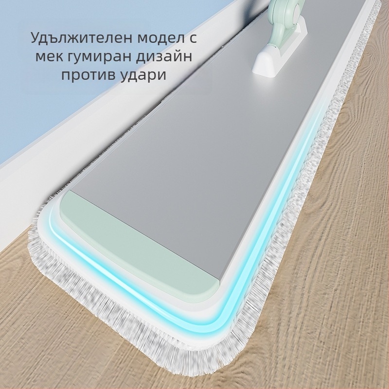 Плосък моп с алуминиева телескопична ръкохватка, микрофибър за почистване, двоен режим мокро/сухо, носи над 10 кг