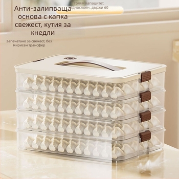 Кутия за съхранение на кнедли — хранителен клас, подходяща за замразяване, прозрачно с капак (Пластмаса; Хранителен клас; Подходяща за замразяване; Прозрачна; С капак)