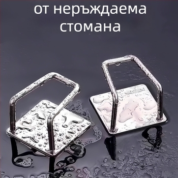 Метален телескопичен стенен държач за завеси, без пробиване, лепилен клип за сушене на дрехи на балкона