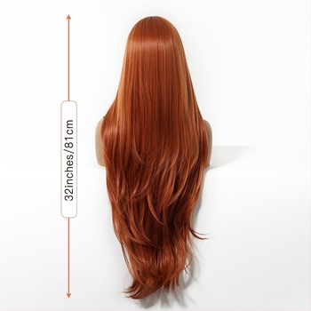 Emmor перука за пълна глава, среден раздел, многослойна, вълнообразна текстура, синтетични коси