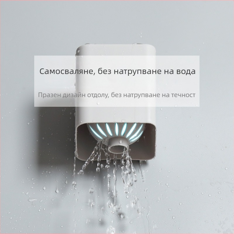 Комплект за тоалетна четка: стенен монтаж без пробиване, дълга дръжка, PP материал
