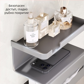 Стенно монтиран държач за тоалетна хартия с вакуумно закрепване без пробив, квадратна рамка от въглеродна стомана, пластмасово покритие, модерен минималистичен стил