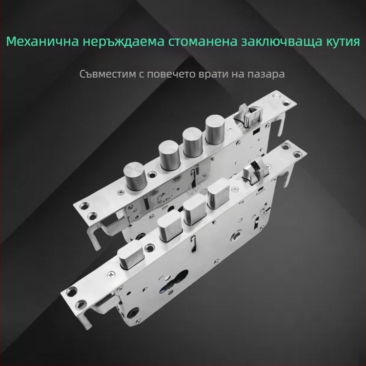 Корпус на брава за врати - неръждаема стомана, цялостен стоманен, удебелен, универсален, тип дръжкова брава